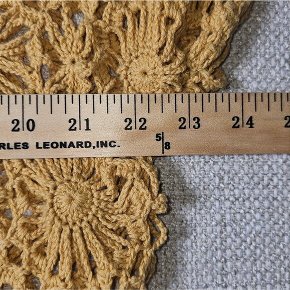 Dress Barn Mustard Yellow Crochet Scoop Neck Tunic Top Open Knit Size 2x - Picture 9 of 14